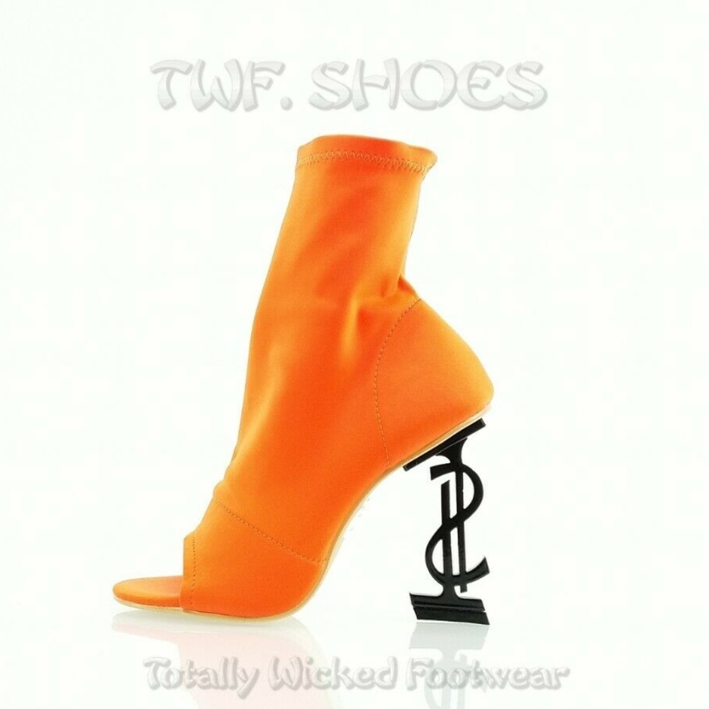 Infinite Orange Ankle Boots Money $ Heels